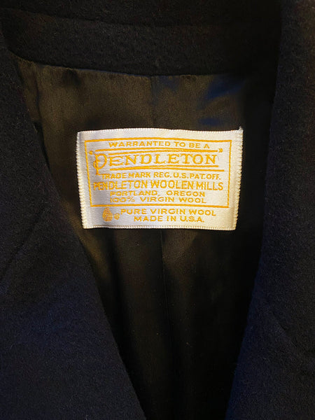 1980's Pendleton Black Wool Peacoat