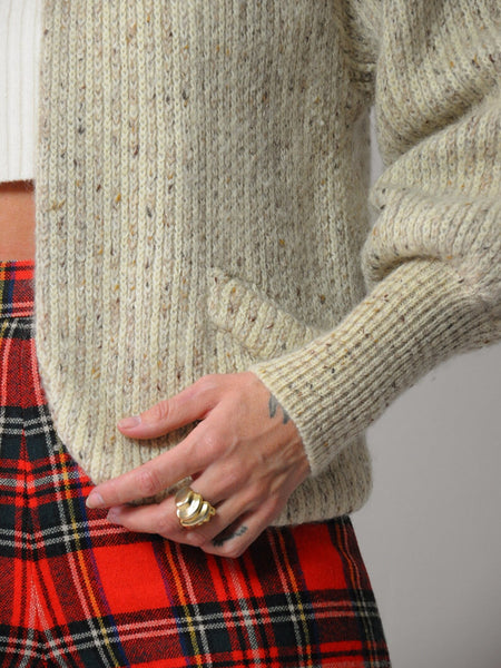Mohair Mutton Sleeve Cardigan
