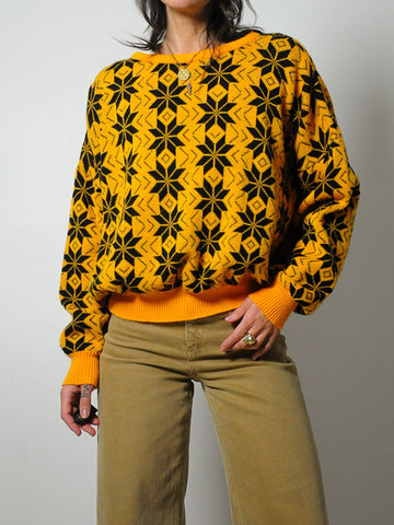 1980's Gold Fairisle Snowflake sweater