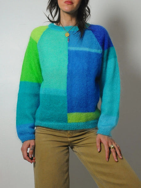1980's Colorblock Mohair Sweater