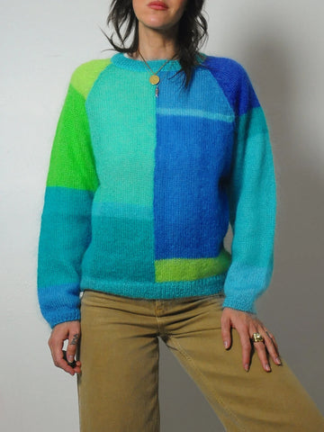 1980's Colorblock Mohair Sweater