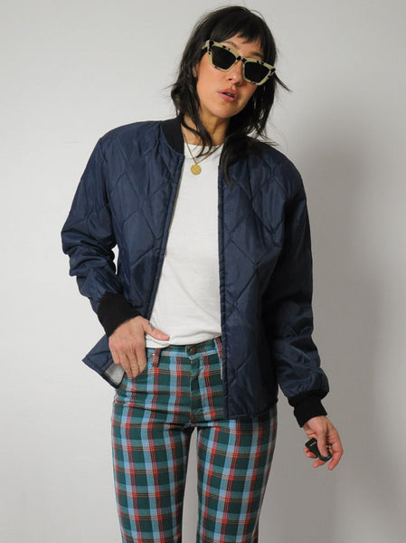 1970's Navy Quilted Jacket