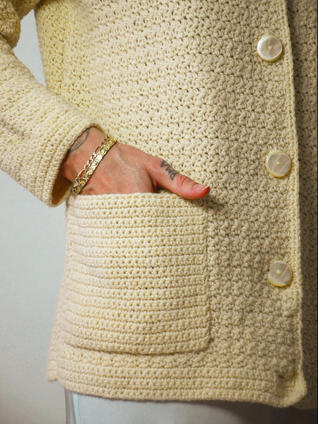 1960's Buttercream Hand Knit Sweater
