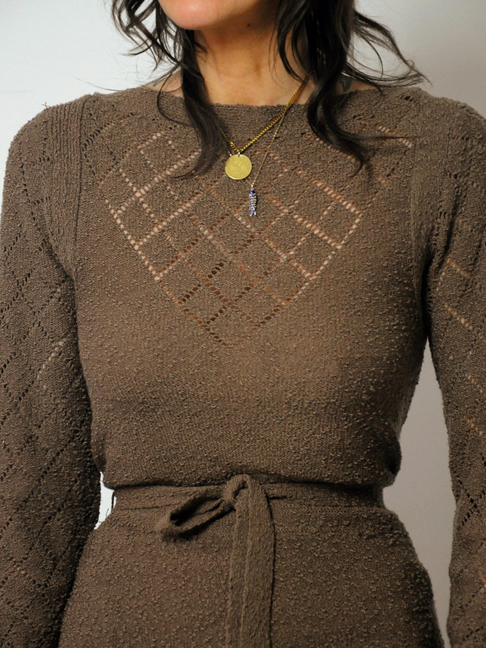 1970's Athena Pointelle Knit Dress
