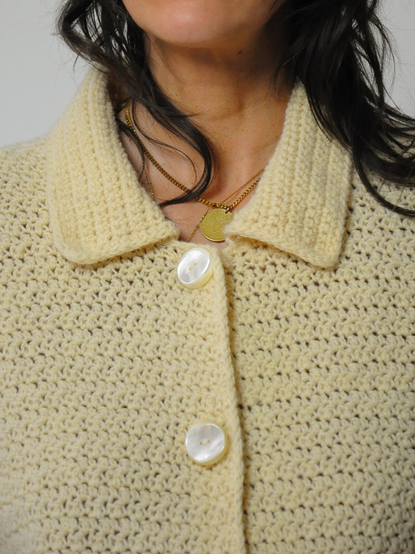 1960's Buttercream Hand Knit Sweater