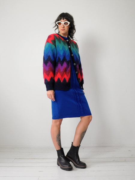 90's Rainbow Mohair Stripe Cardigan