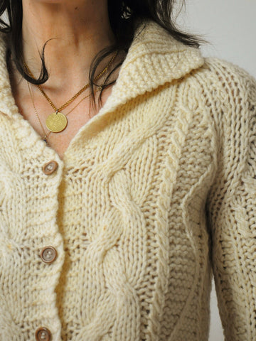 1960's Italian Hand Knit Cropped Cardigan