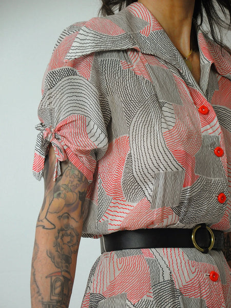 1940's Jasper Abstract Day Dress