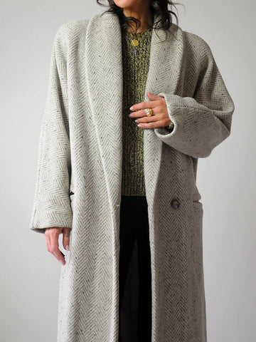 Herringbone Tweed Wool Menswear Coat