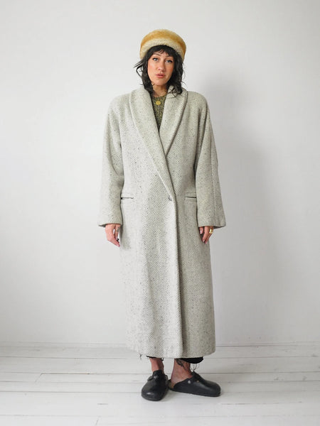 Herringbone Tweed Wool Menswear Coat