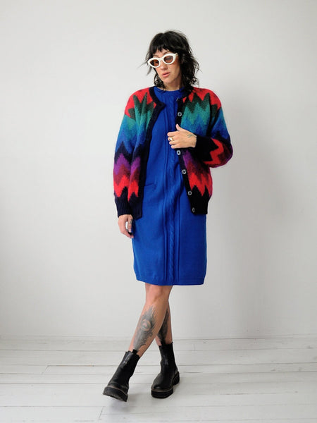 90's Rainbow Mohair Stripe Cardigan