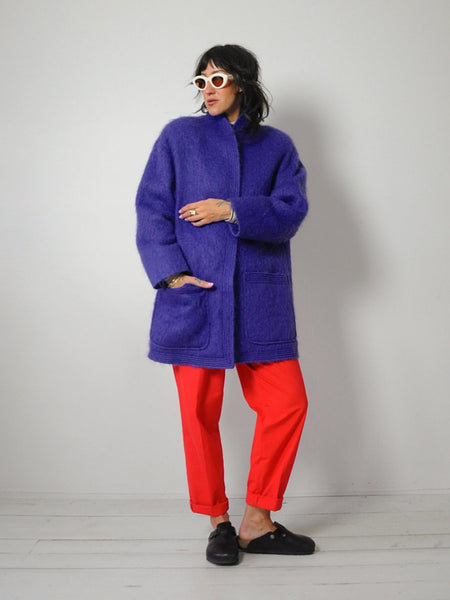 1980's Grape Mohair Oversized Coat