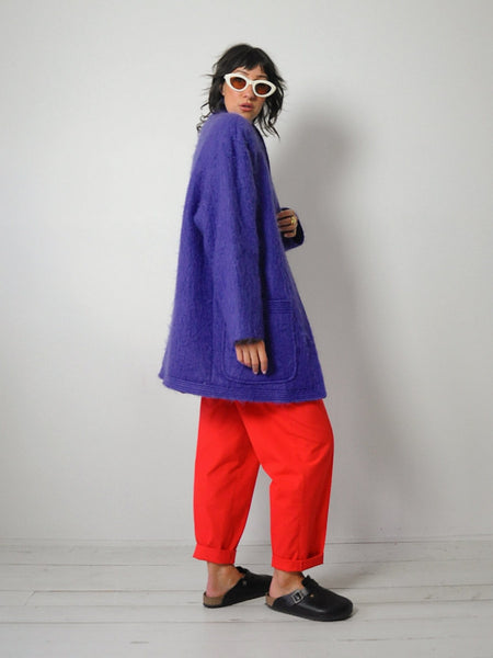 1980's Grape Mohair Oversized Coat