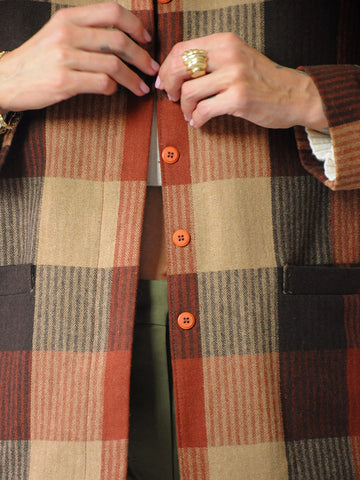 1980's Wool Plaid Blazer Jacket