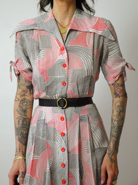 1940's Jasper Abstract Day Dress