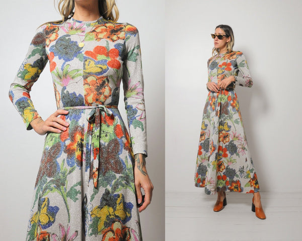 70's Goldworm Floral Dress