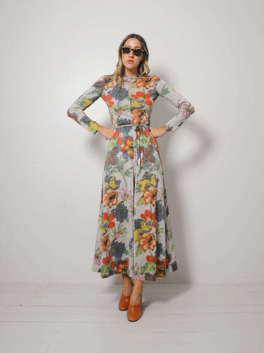 70's Goldworm Floral Dress