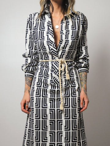 Lanvin Signature Print Shirt Dress