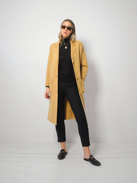 Longline Camel Wool Coat