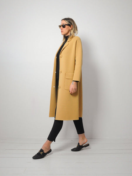 Longline Camel Wool Coat