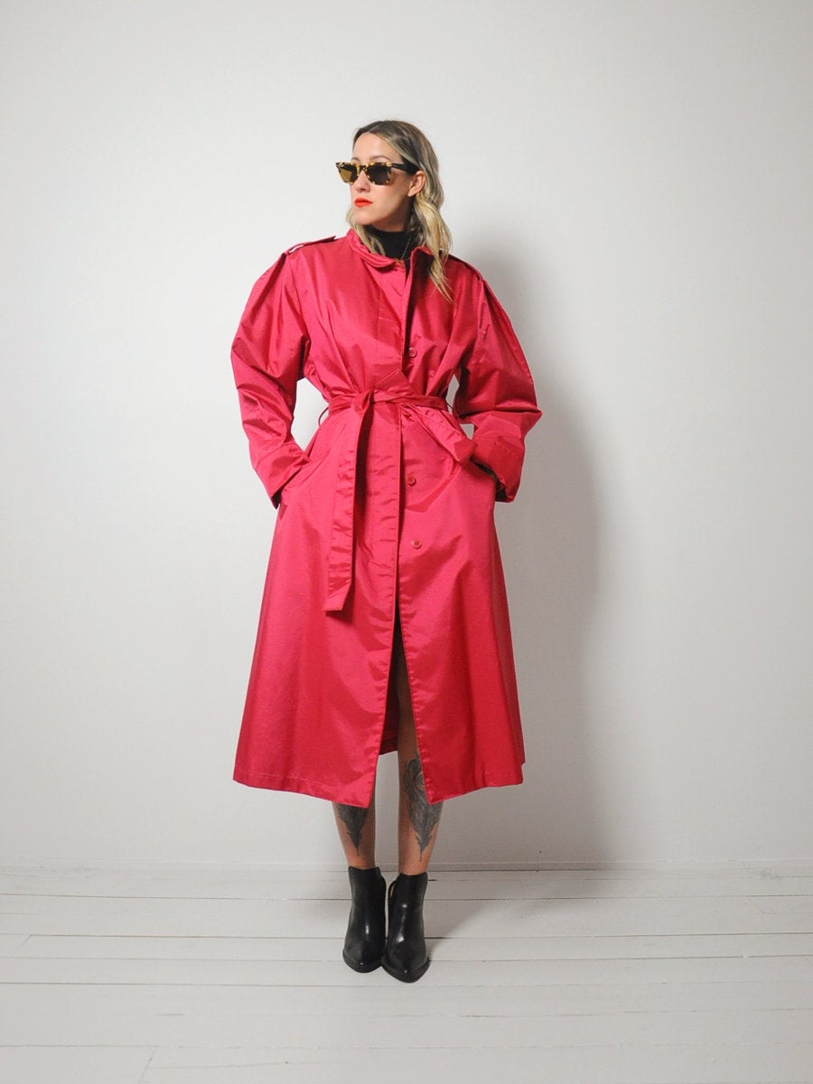 Raspberry Oversized Raincoat