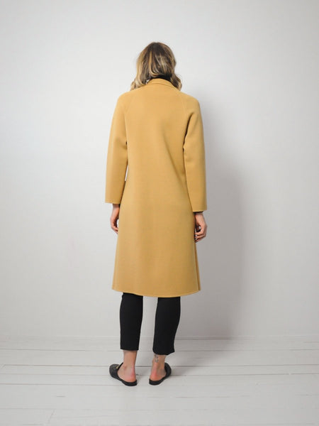 Longline Camel Wool Coat