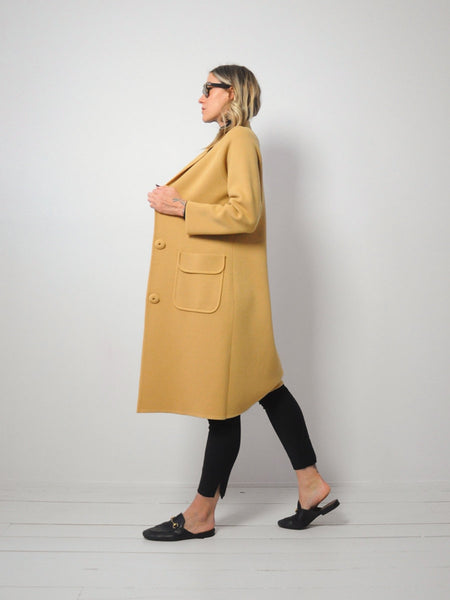 Longline Camel Wool Coat