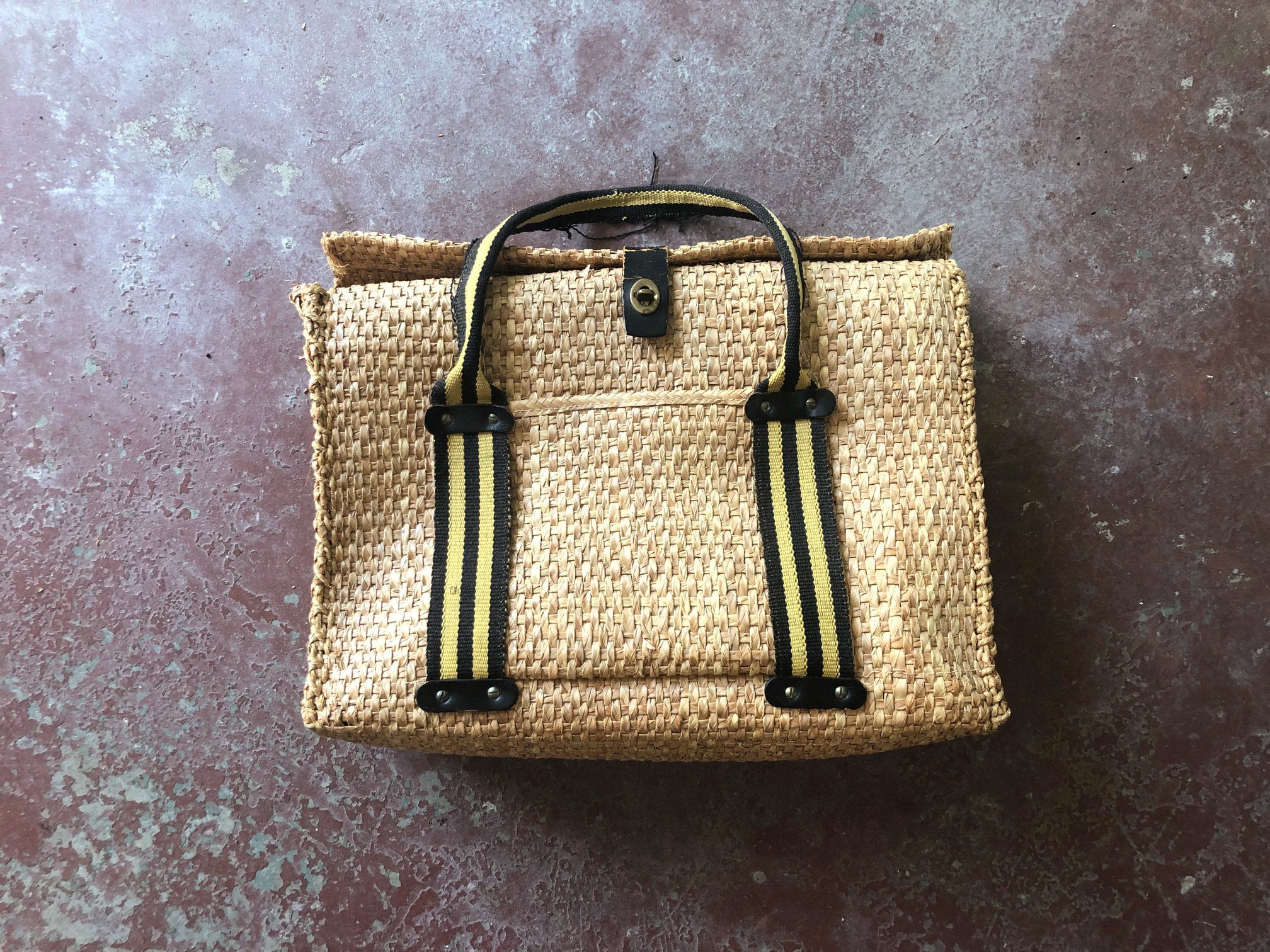 70's Woven Beach Bag