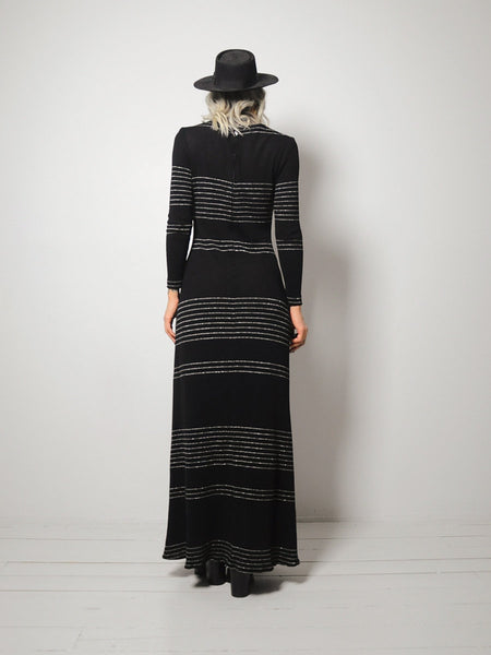 70's Metallic Stripe Knit Dress