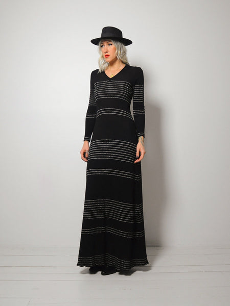 70's Metallic Stripe Knit Dress