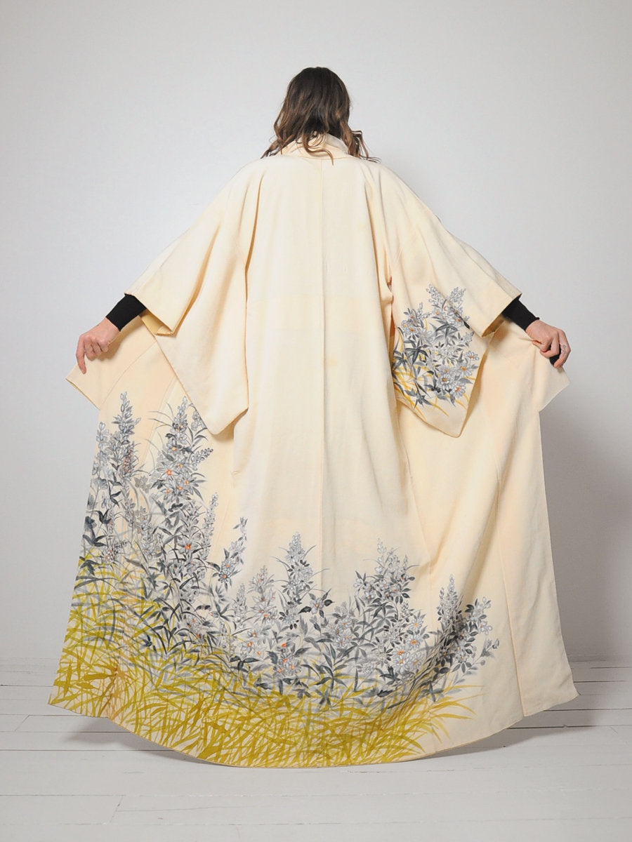 50's Botanical Japanese Kimono