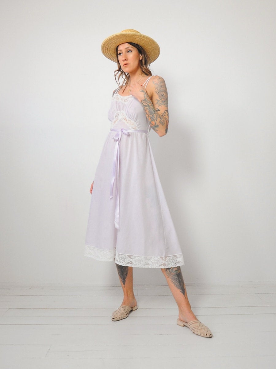 Lilac Swiss Dot Slip Dress