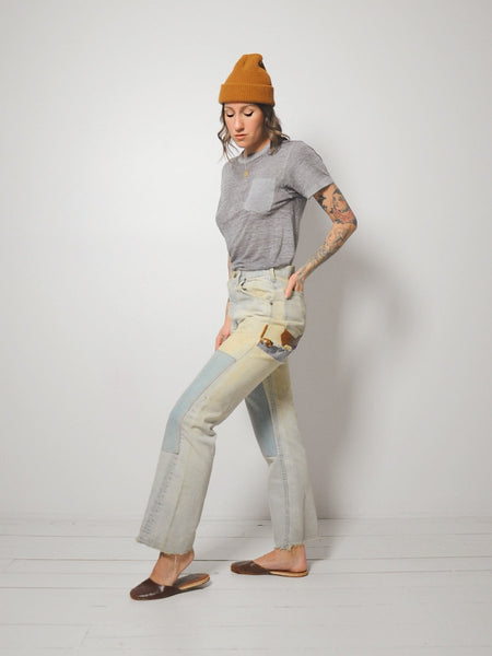 60's Rare Lee Patched Jeans 29x30.5