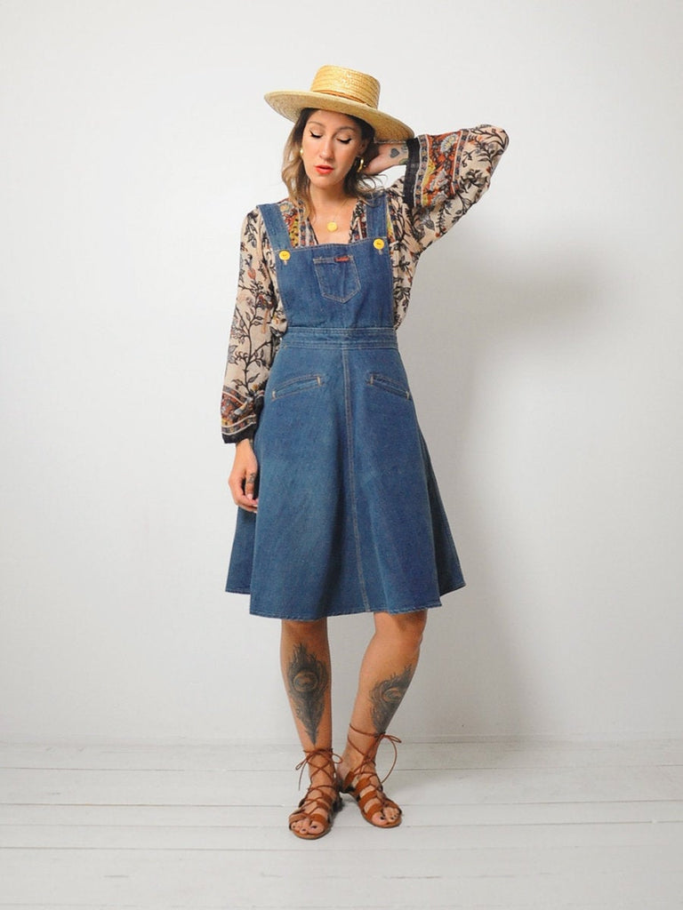 landlubber denim dress Vintage 70s Denim Dress by Landlubber