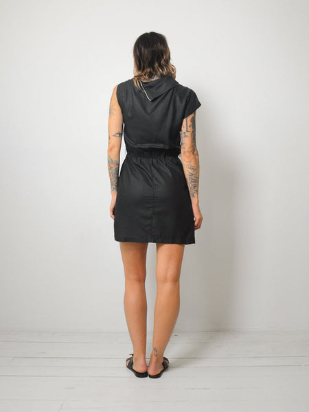 Black Zipper Collar Dress
