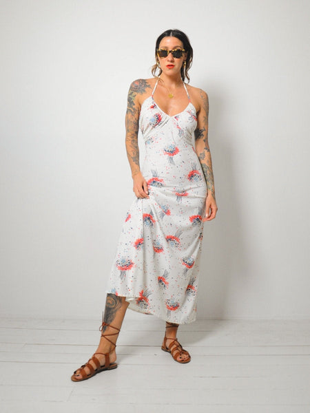 70's Bouquet Halter Dress
