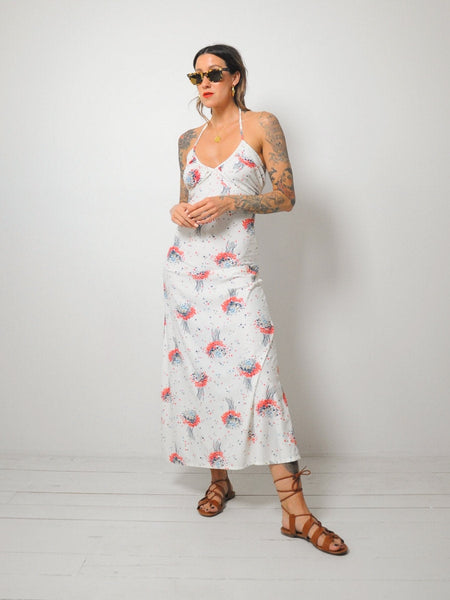 70's Bouquet Halter Dress