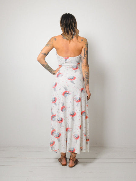 70's Bouquet Halter Dress