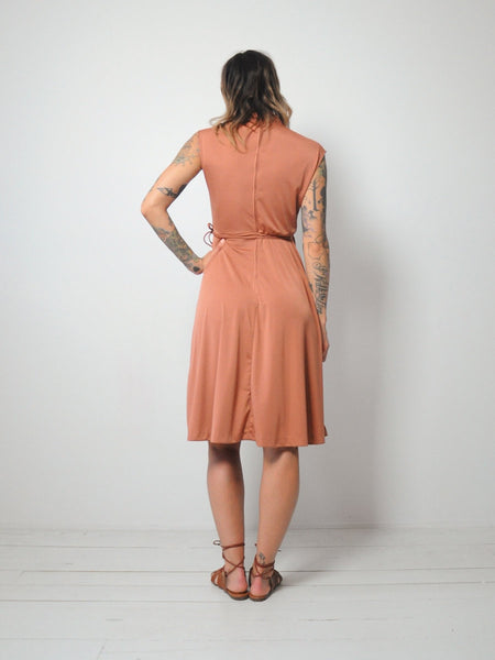 70's Terracotta Cowl Sundress