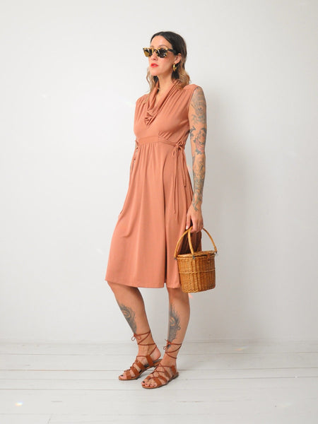 70's Terracotta Cowl Sundress