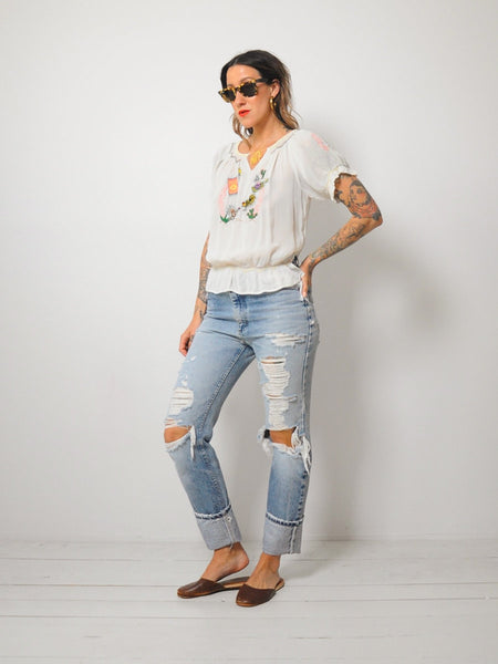 Rare 1930's Embroidered Blouse