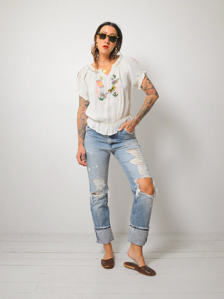 Rare 1930's Embroidered Blouse