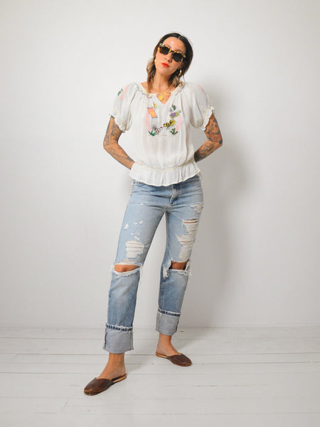 Rare 1930's Embroidered Blouse