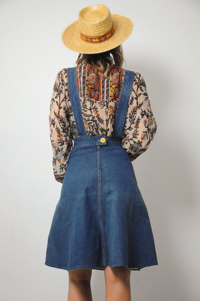 70's Landlubber Denim Overall Dress