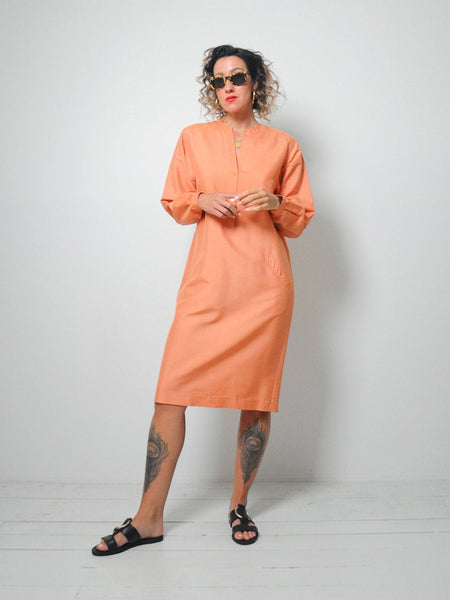 Halston Raw Silk Minimal Dress