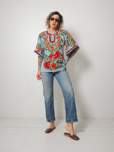 70's Embroidered Peacock Top
