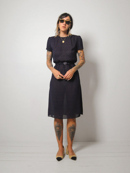 Selah Sheer Navy Shirt Dress