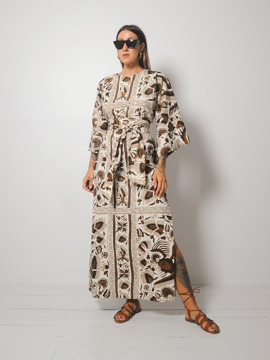 60's Botanical Batik Tent Dress