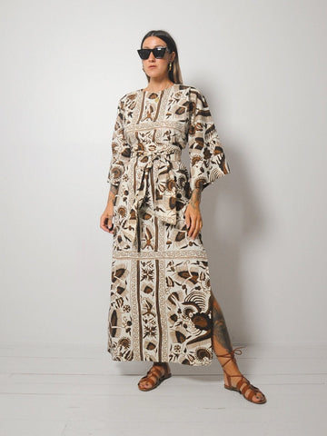 60's Botanical Batik Tent Dress