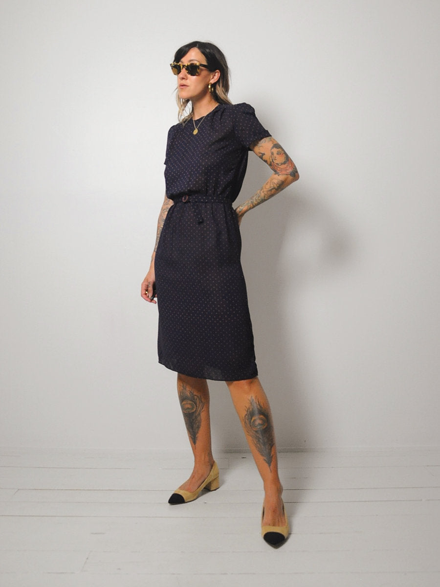 Selah Sheer Navy Shirt Dress